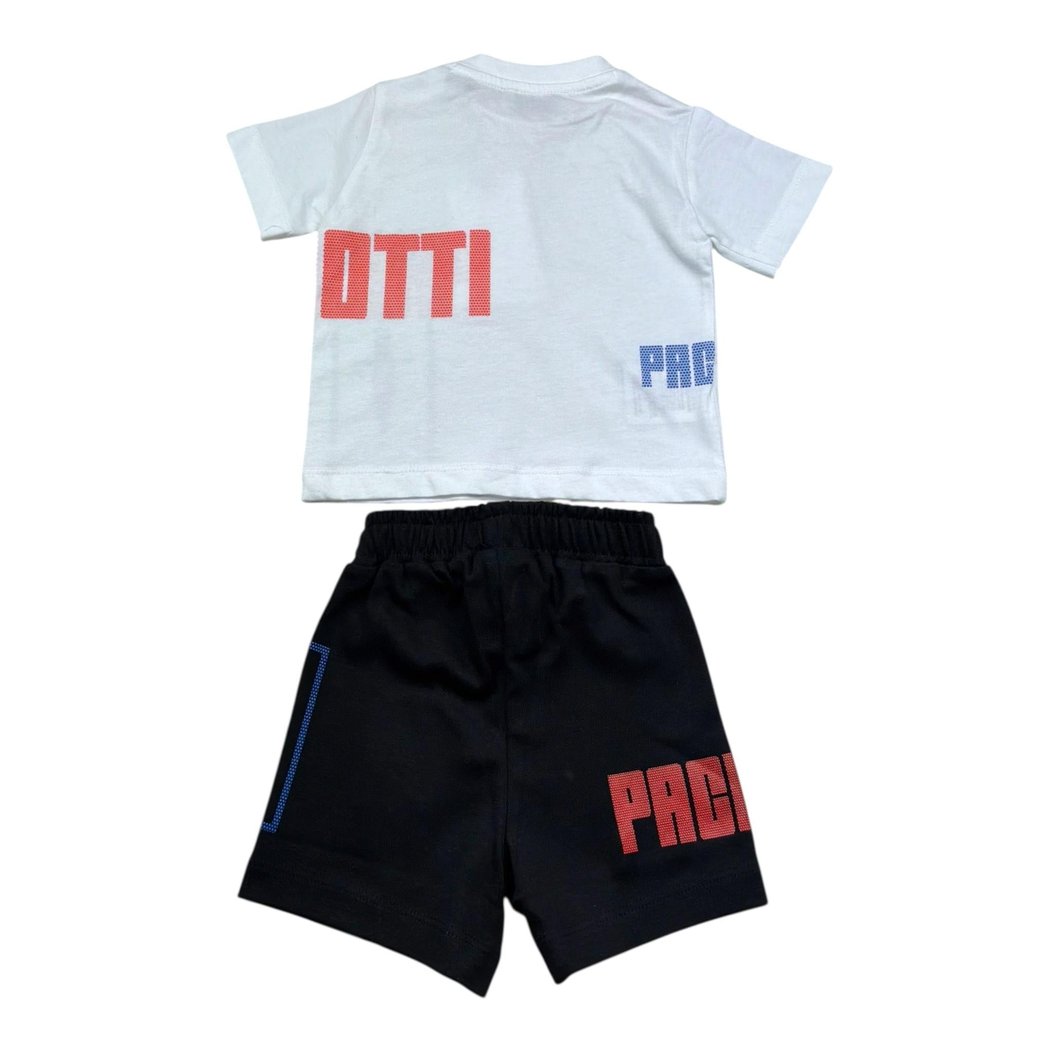 Cesare Paciotti Completo 2 Pezzi T-Shirt-Bermuda Bicolore per Neonato COMP5115B BIANCO/NERO CESARE PACIOTTI 