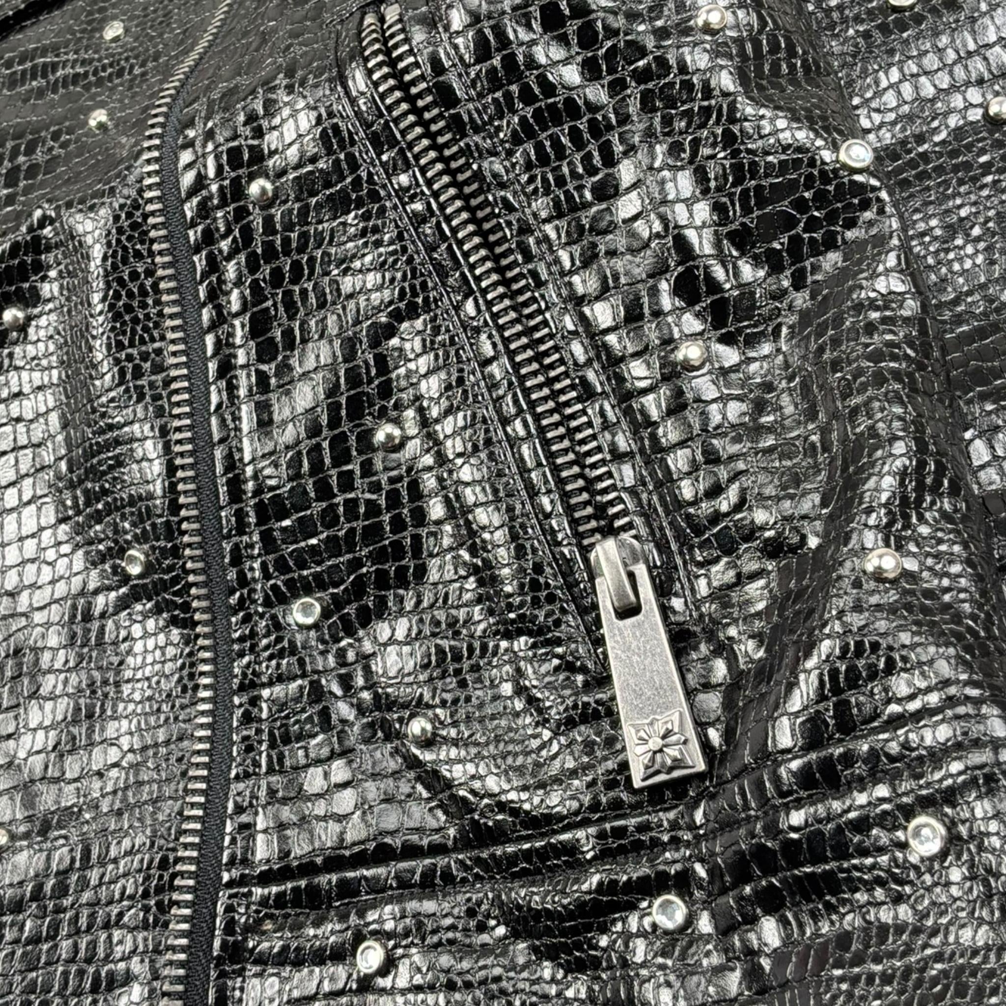 John Richmond Giubbino In Ecopelle con Borchie per Bambina RGP26106GB NERO JOHN RICHMOND 