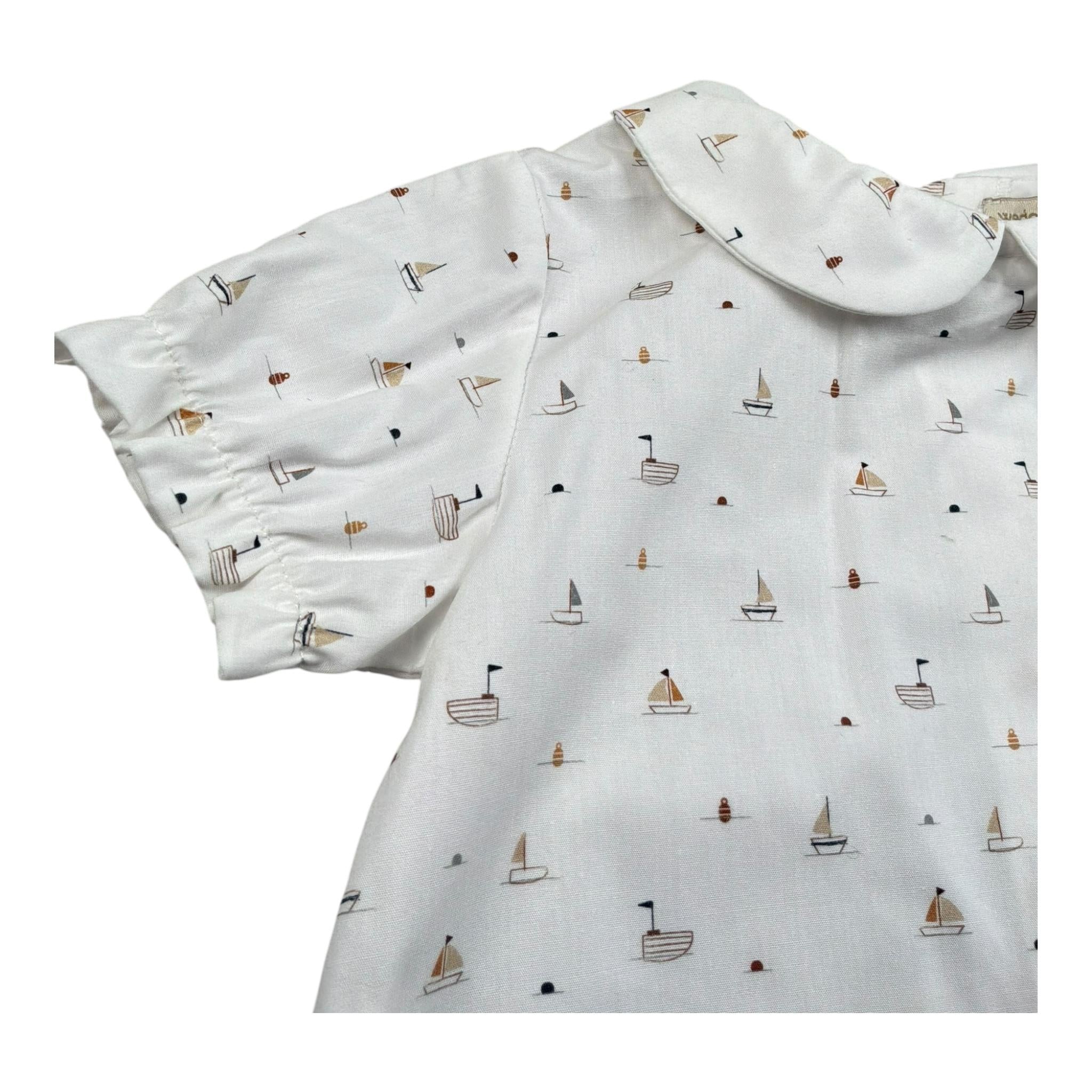 Wedoble Pagliaccetto Mezza Manica Tinta Unita con Stampe per Neonato V2504716A BIANCO WEDOBLE 