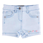 John Richmond Short In Denim Tinta Unita con Logo per Neonata RIP25031SHXN AZZURRO JOHN RICHMOND 