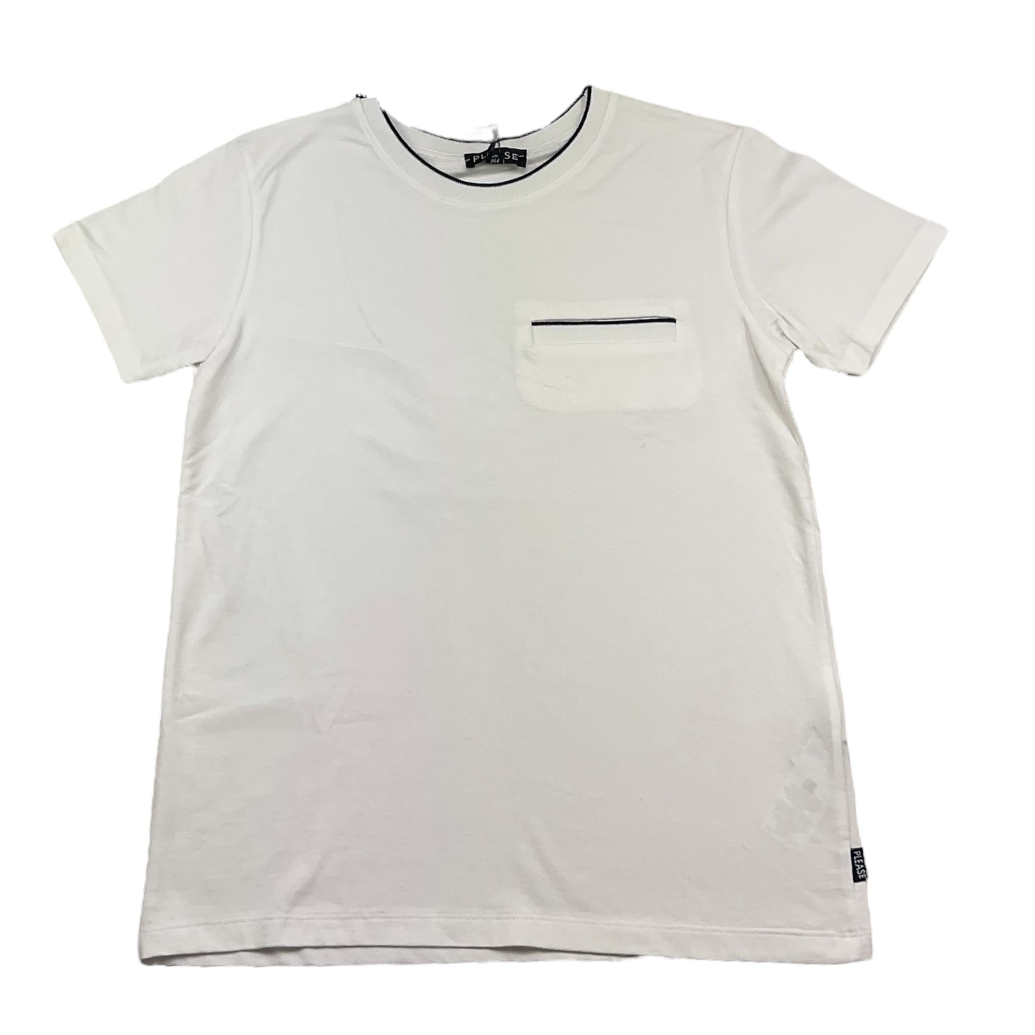 Please T-Shirt Girocollo Tinta Unita per Bambino MB15280B73 BIANCO PLEASE 