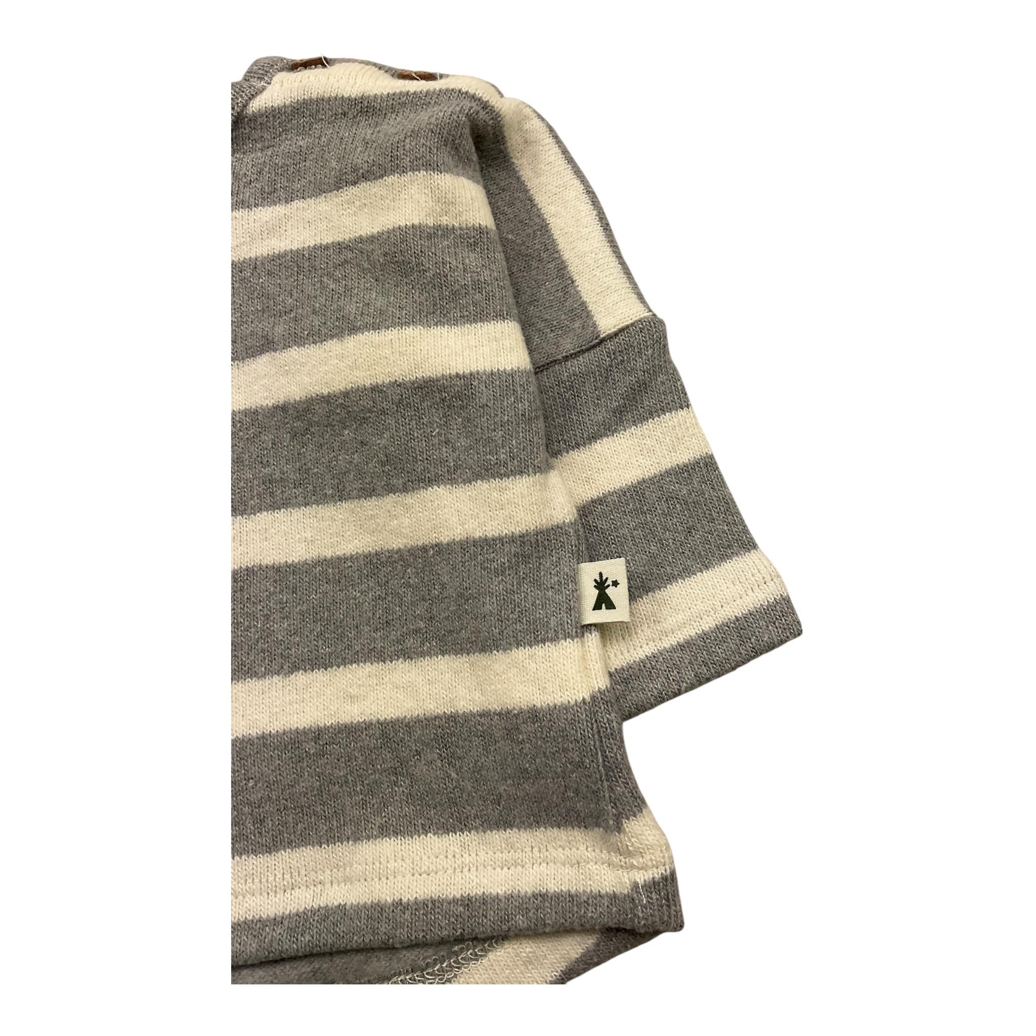 PETIT INDI maglia fantasia a righe Panna/grigio per Neonato AW24B3006 PANNA/GRIGIO PETIT INDI 