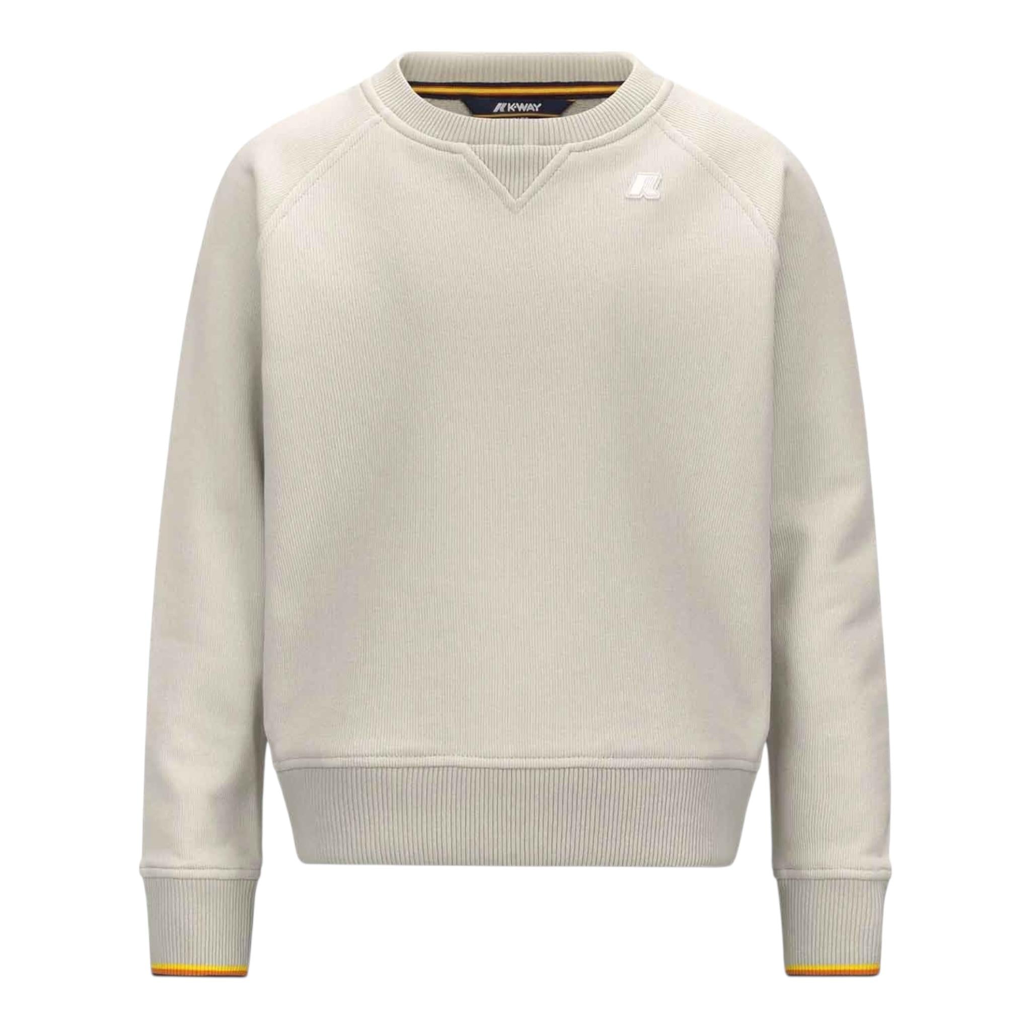 K-Way Maglia Tinta Unita Girocollo con Logo per Bambino K2148LW PANNA K-WAY 