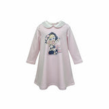 Monnalisa Abito Manica Lunga Tinta Unita con Stampa per Bambina 316918 ROSA MONNALISA 