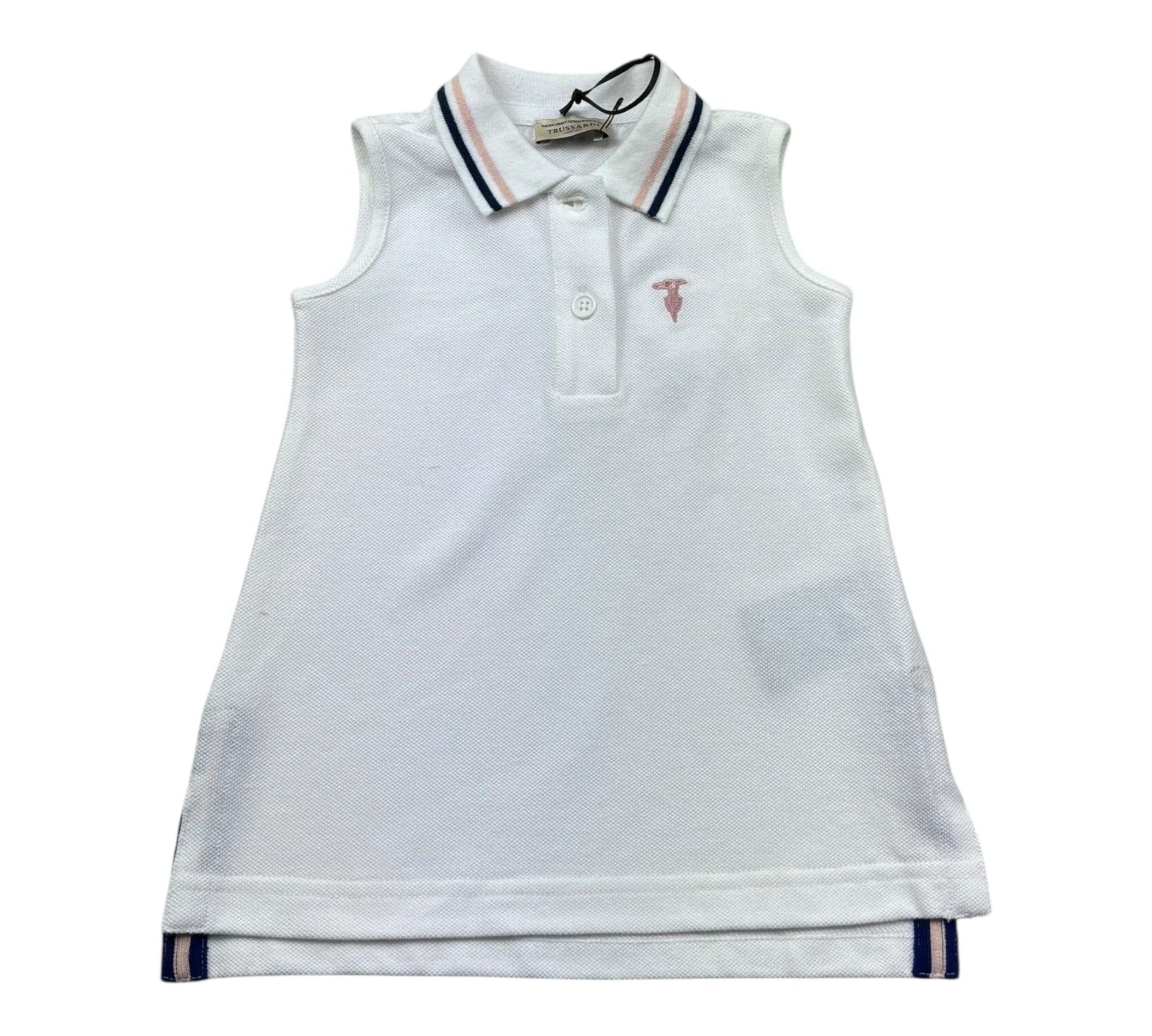 Trussardi Abito Giromanica Tinta Unita con Colletto per Neonata TIP26120VE BIANCO TRUSSARDI 