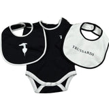 Trussardi Set 3 Pezzi Body Manica Lunga-Bavetta-Cappello per Neonato TLP26001TU NERO TRUSSARDI 