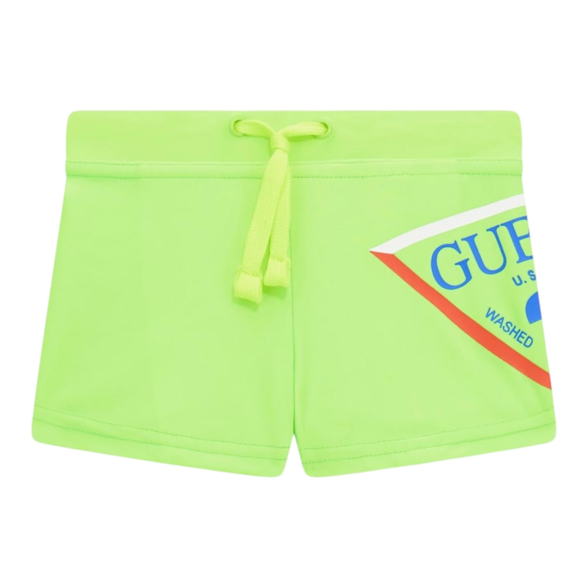 Guess Costume Tinta Unita con Logo per Neonato IG4Z00MC052 VERDE FLUO GUESS 