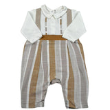 Babyvip Tutina Tricolore con Fantasia A Righe per Neonato T2811 CAMMELLO BABYVIP 