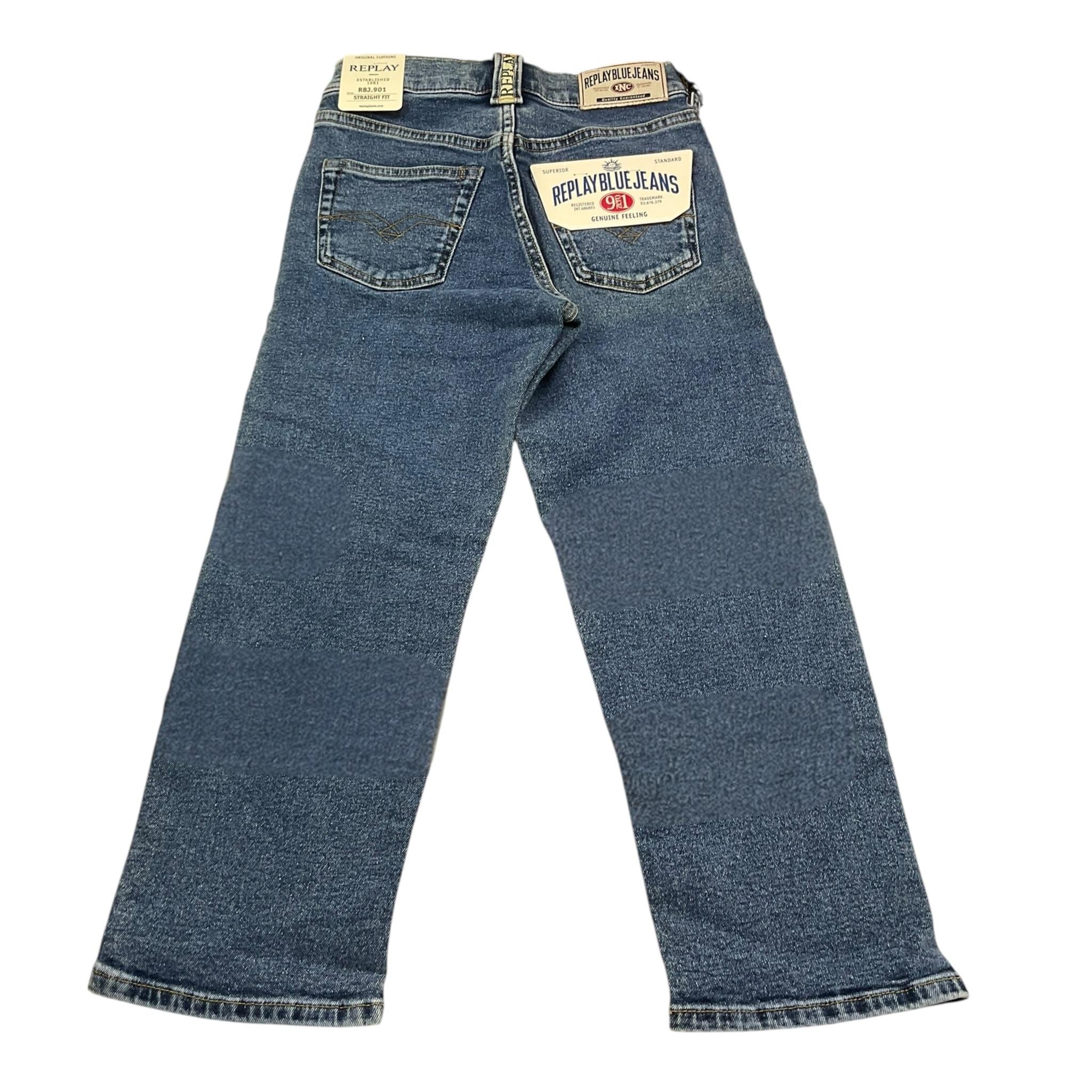 Replay Jeans Tinta Unita con Girovita Regolabile per Bambino B9Z101 BLU REPLAY 