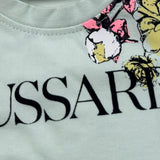 Trussardi T-Shirt Tinta Unita Girocollo con Stampa per Neonata TIP21087 VERDE ACQUA TRUSSARDI 