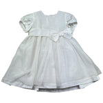 Le Bebe Abito Mezza Manica Tinta Unita con Cinturino per Neonata LBG0877 BIANCO LE BEBE 