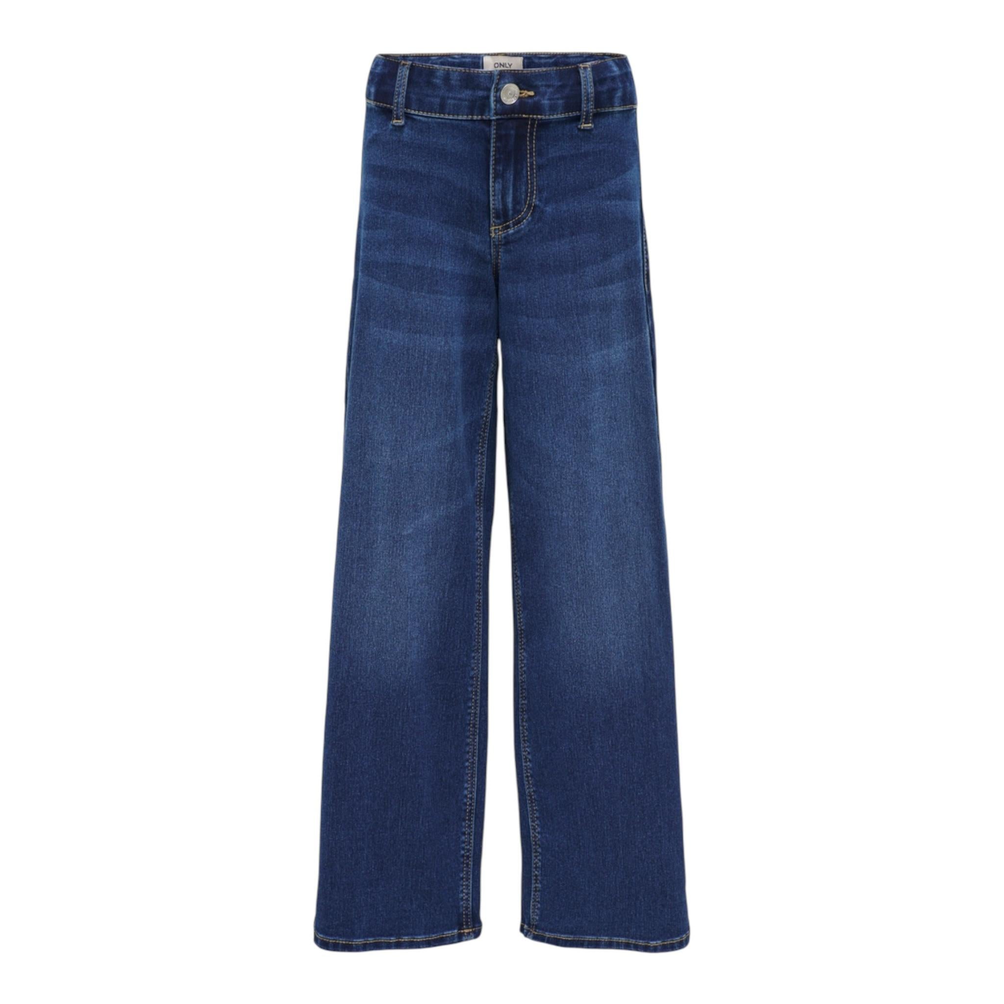 ONLY jeans tinta unita modello a palazzo Blu per Bambina 15327020 BLU ONLY 