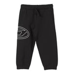 DIESEL pantalone tuta tinta unita con stampa logo Nero per Bambino J01785 NERO DIESEL 