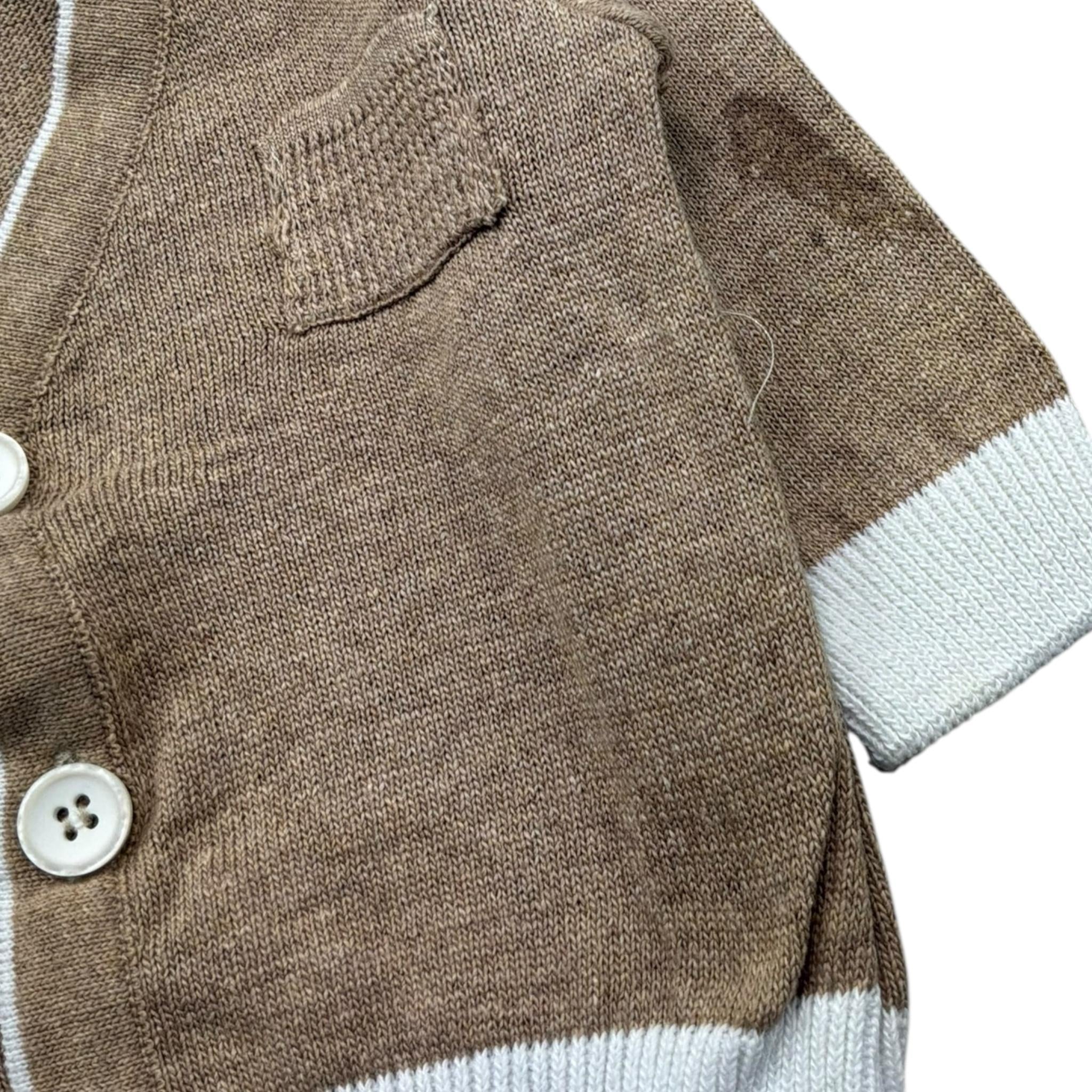 Manuel & Frank Cardigan Tinta Unita con Taschino per Neonato MF4235I BISCOTTO MANUEL & FRANK 