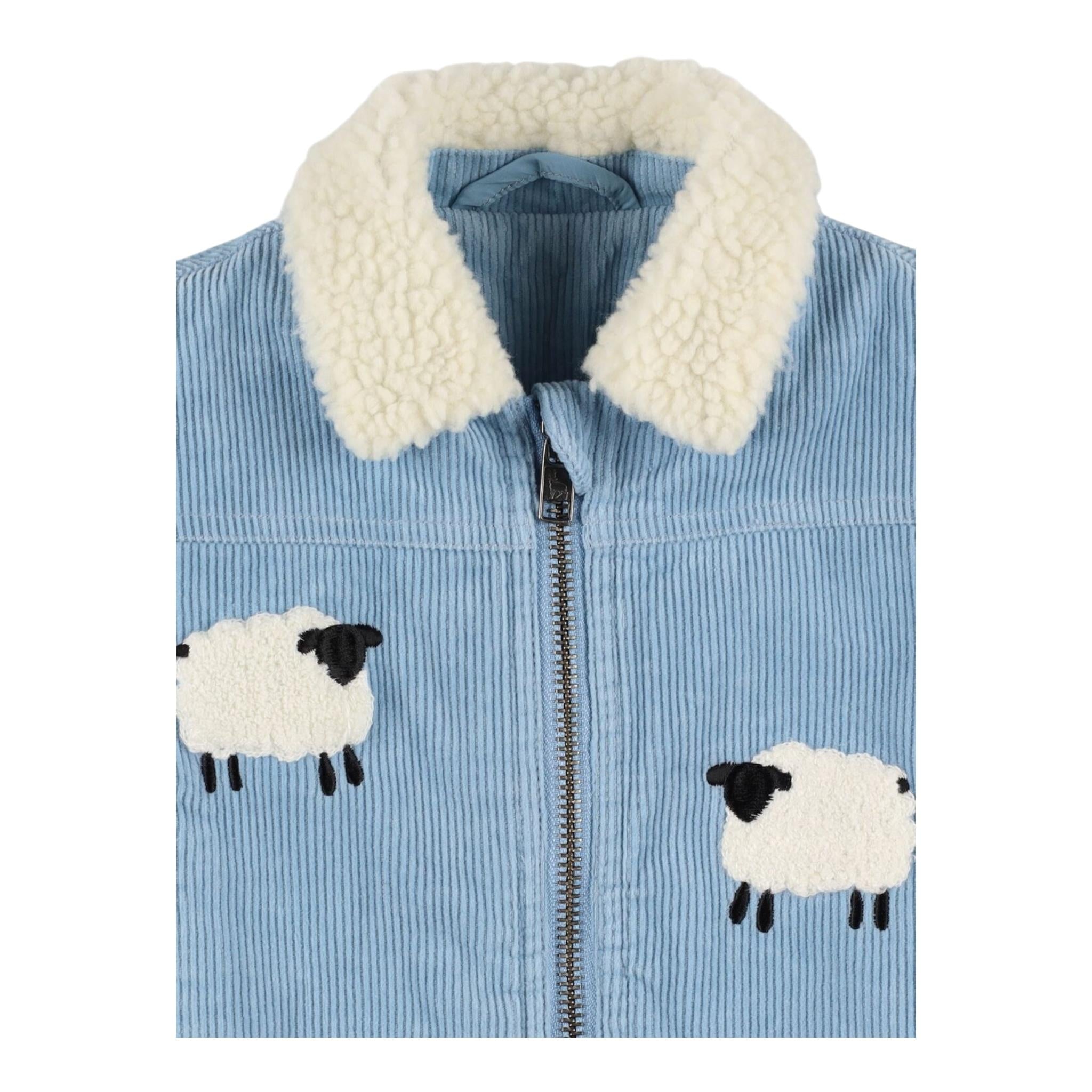 STELLA McCARTNEY giubbino in velluto tinta unita Azzurro per Neonato TV2537 AZZURRO STELLA McCARTNEY 