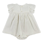 LA STUPENDERIA set abito tinta unita con coulotte Bianco per Neonata CBAB08 BIANCO LA STUPENDERIA 