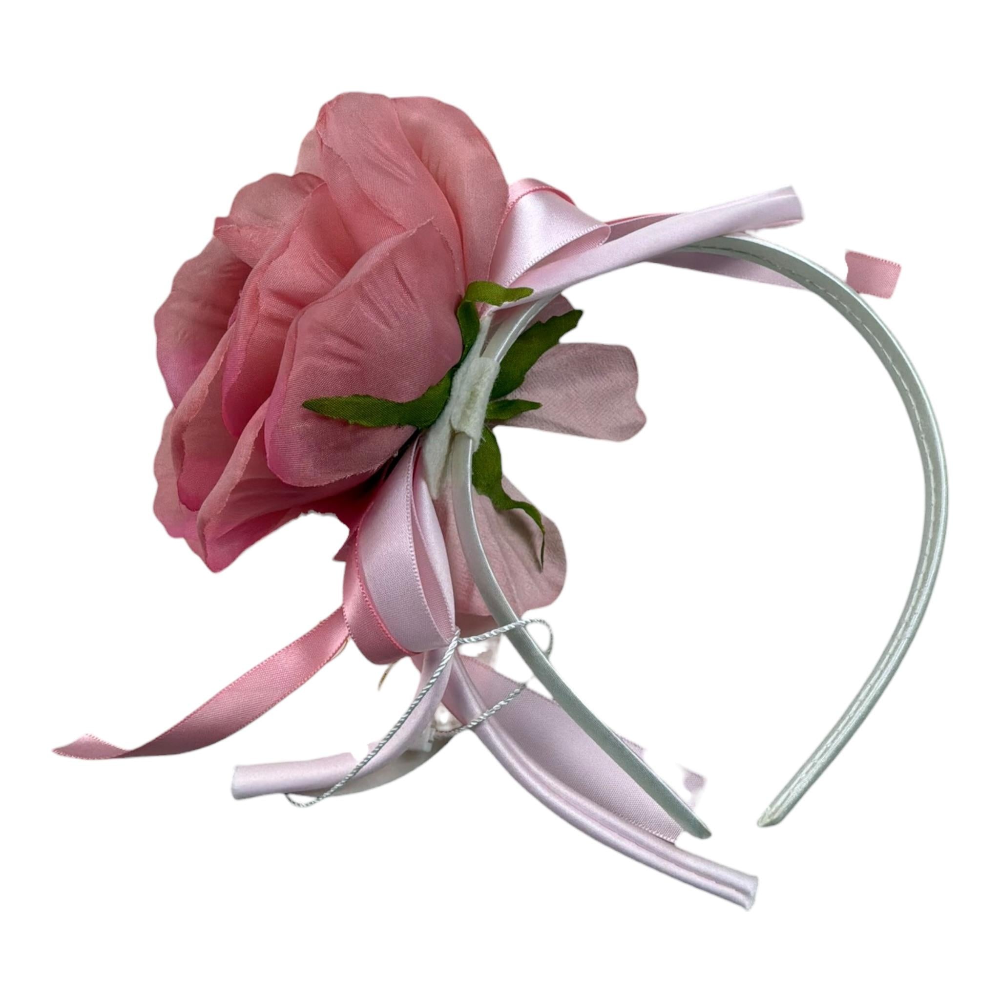 Les Gamins Cerchietto Tinta Unita con Applicazioni Fiori per Bambina 101042 BIANCO LES GAMINS 