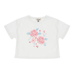 Dixie T-Shirt Tinta Unita Girocollo con Stampa per Bambina MBD1030G50 BIANCO DIXIE 