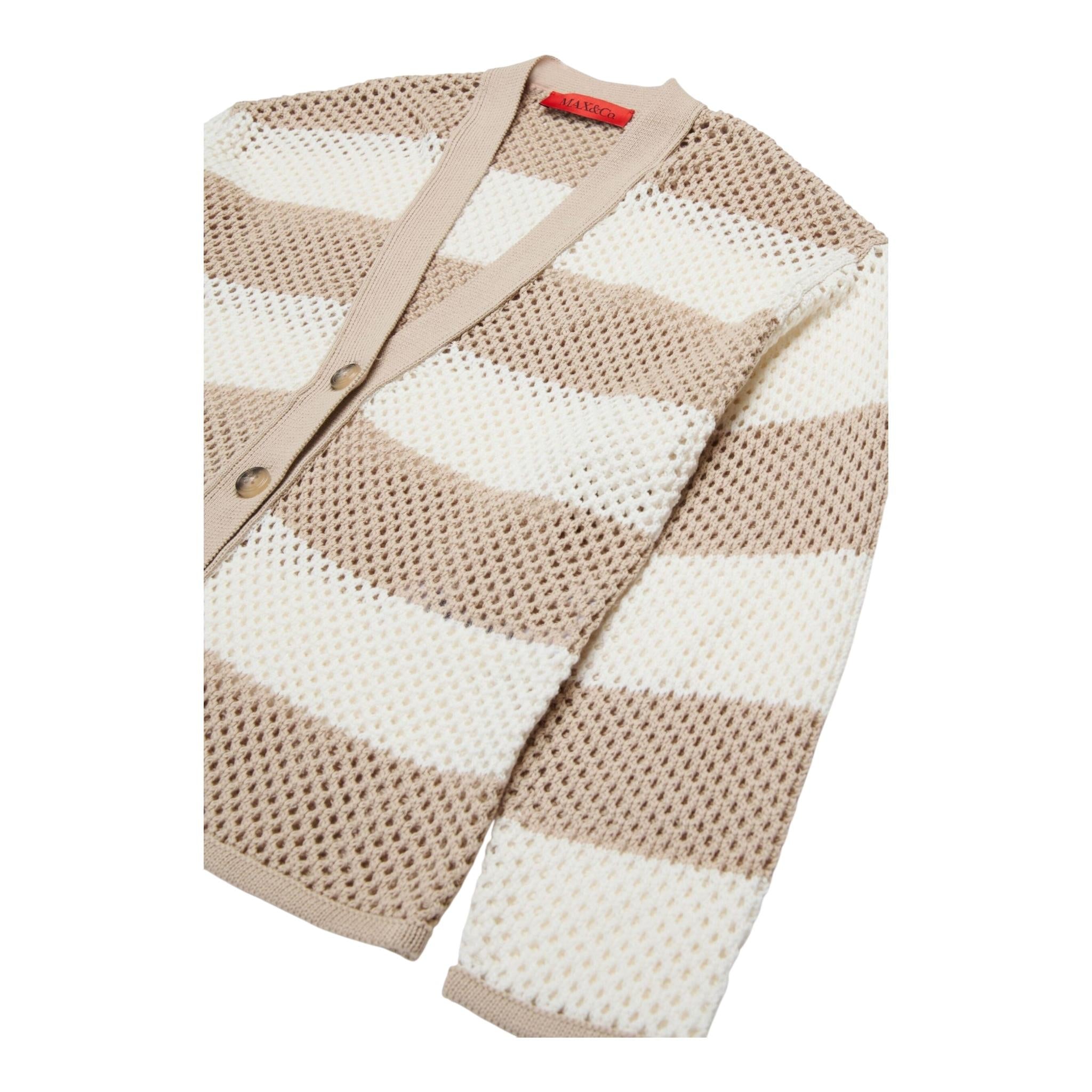 Max&Co. Pantalone Bicolore Traforato per Bambina MX0182 BIANCO/BEIGE MAX&Co. 