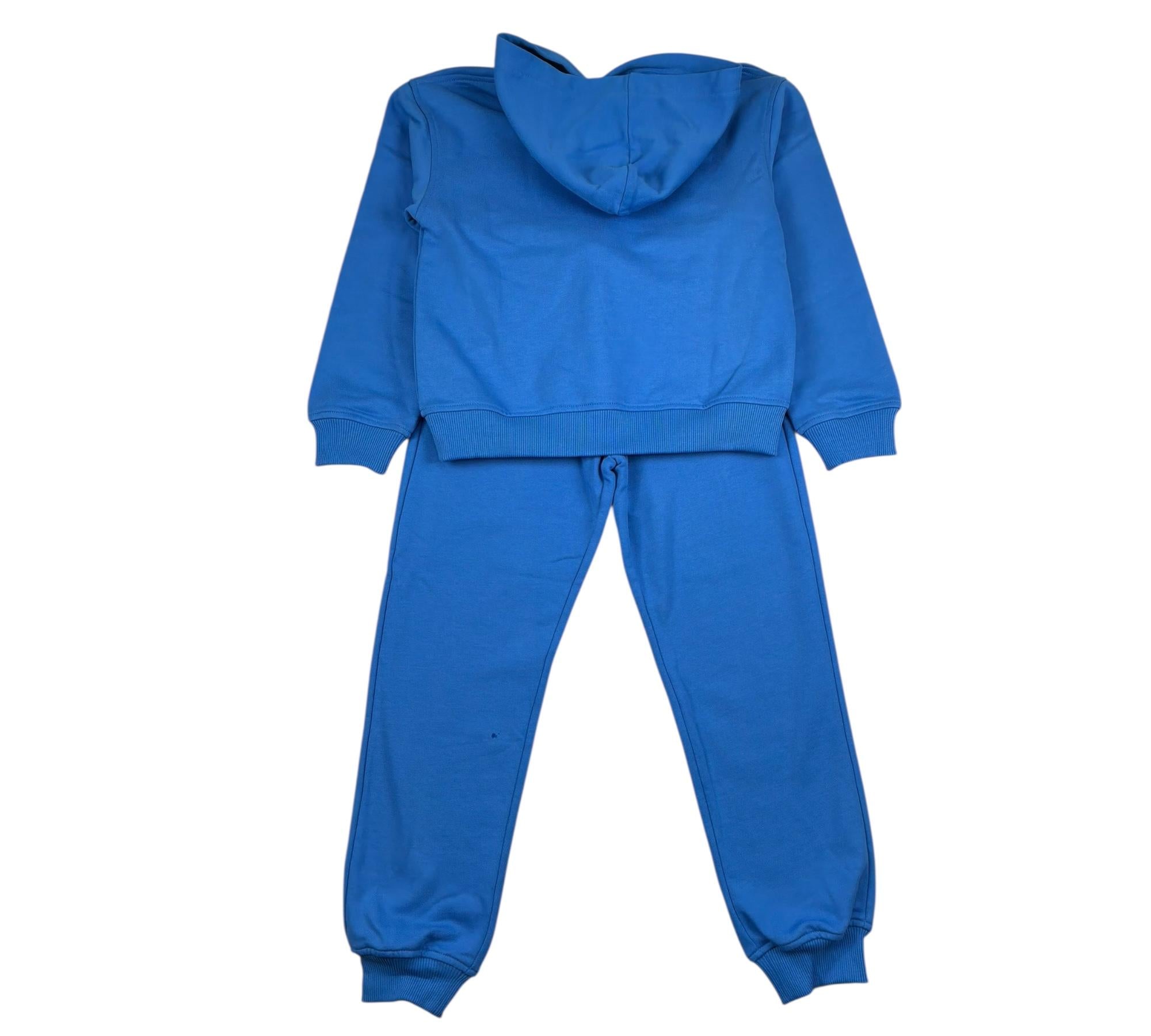 Moschino Completo 2 Pezzi Felpa-Pantalone Tinta Unita per Bambino HUK04G BLU MOSCHINO 