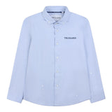 TRUSSARDI camicia manica lunga tinta unita con stampa Azzurro per Bambino TBA2407CA AZZURRO TRUSSARDI 
