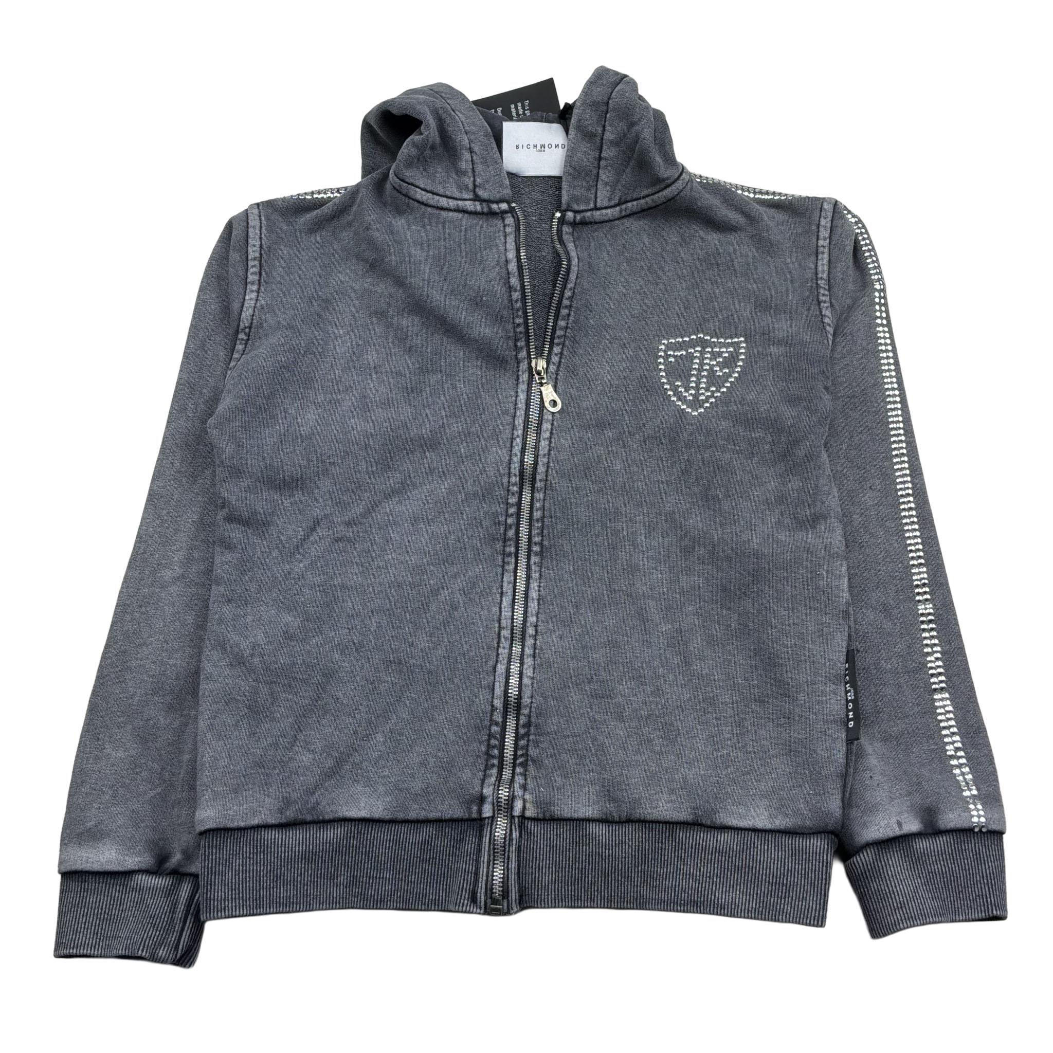 John Richmond Felpa con Zip E Cappuccio Tinta Unita per Bambino RBP26148FE NERO JOHN RICHMOND 