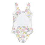 Monnalisa Costume Intero Tinta Unita con Stampa per Bambina 39E045J BIANCO MONNALISA 