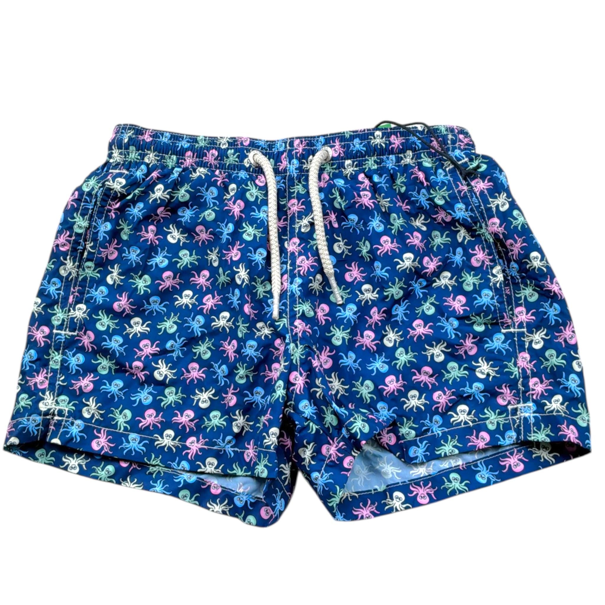 Saint Barth Costume Modello Boxer Tinta Unita con Stampa per Bambino 00117L BLU SAINT BARTH 