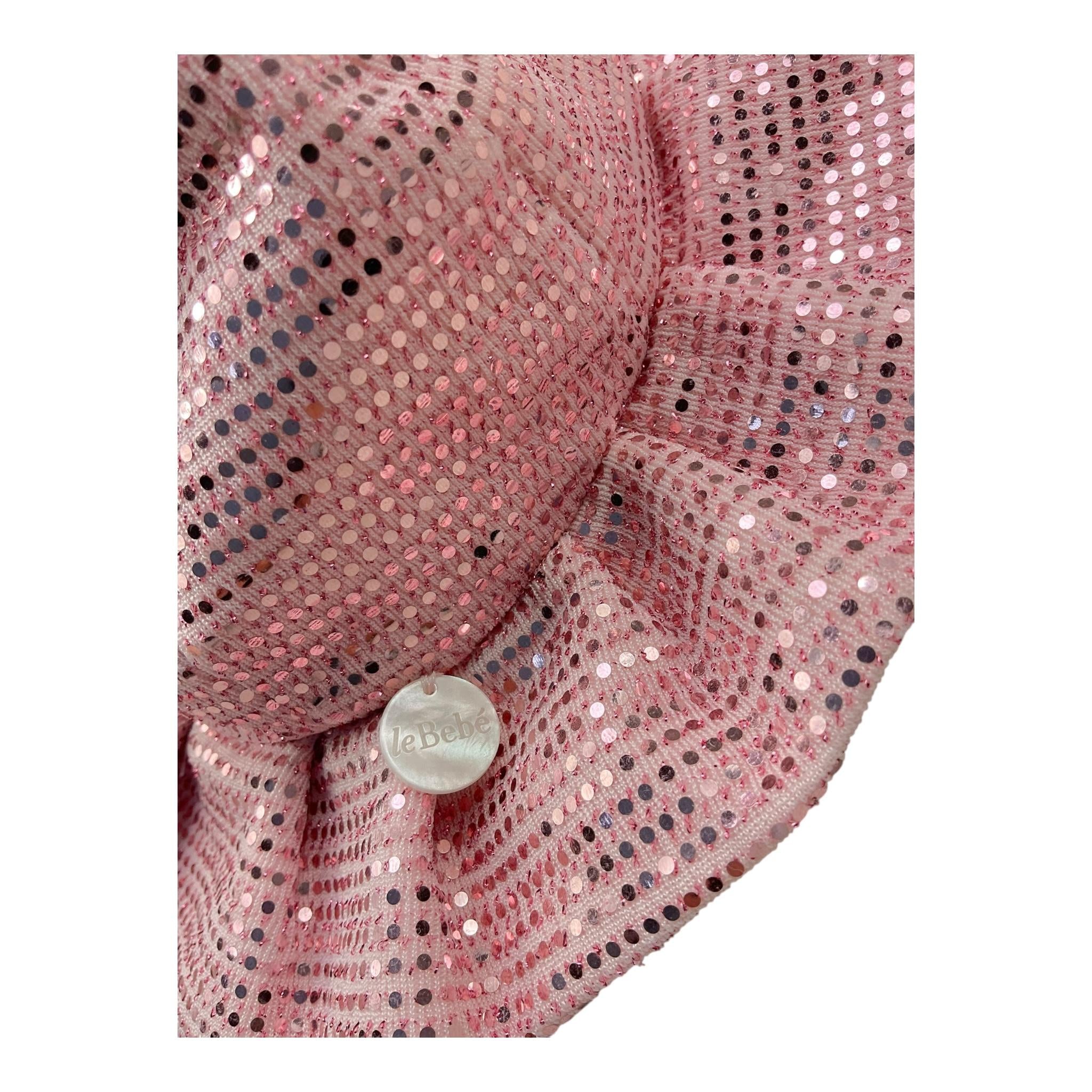 Le Bebe' Cappello Tinta Unita con Paillettes per Neonata LBG5917 ROSA LE BEBE' 