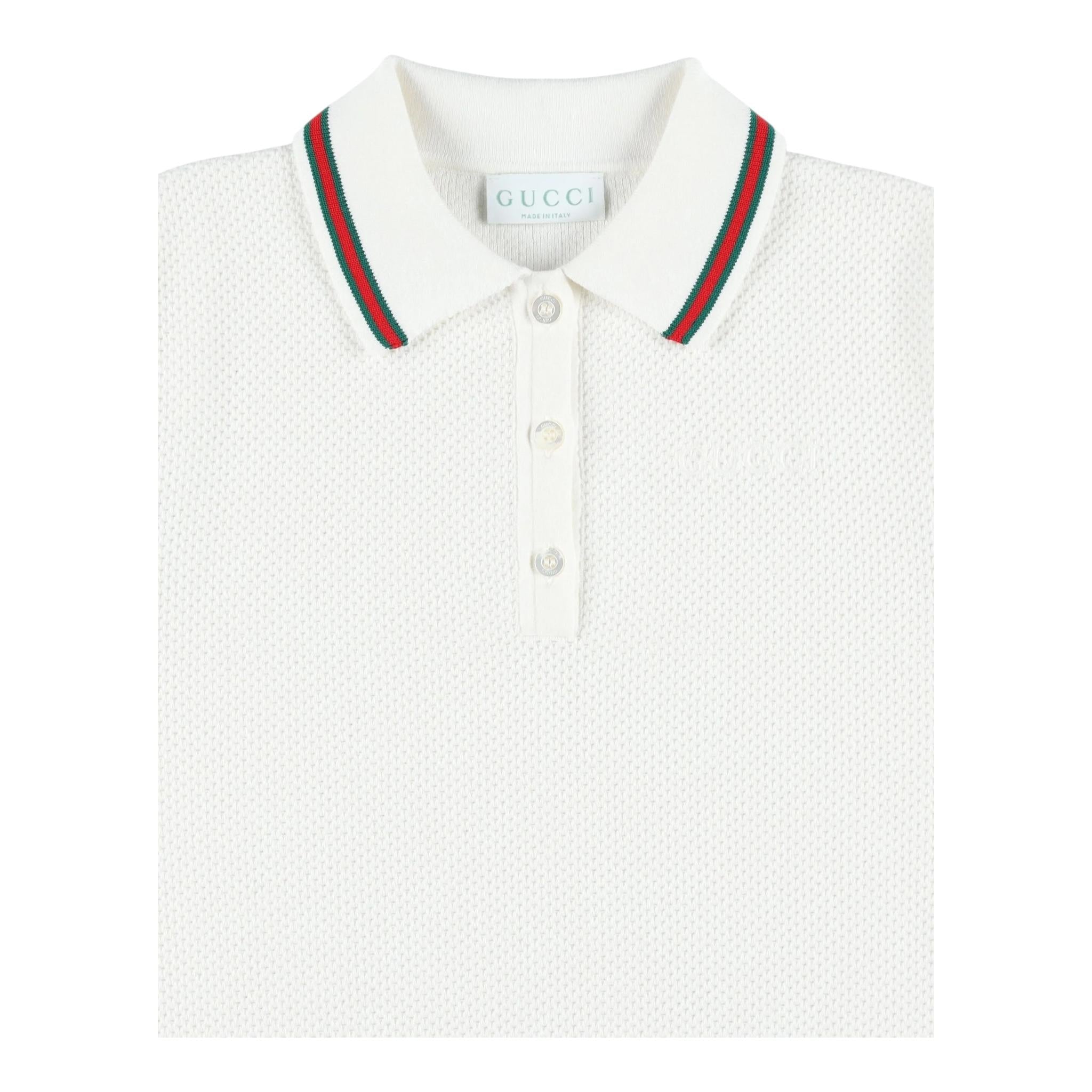 Gucci Abito Mezza Manica Tinta Unita per Bambina 809682 BIANCO GUCCI 