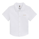 Boss Polo Mezza Manica Tinta Unita con Logo per Bambino J52017 BIANCO BOSS 