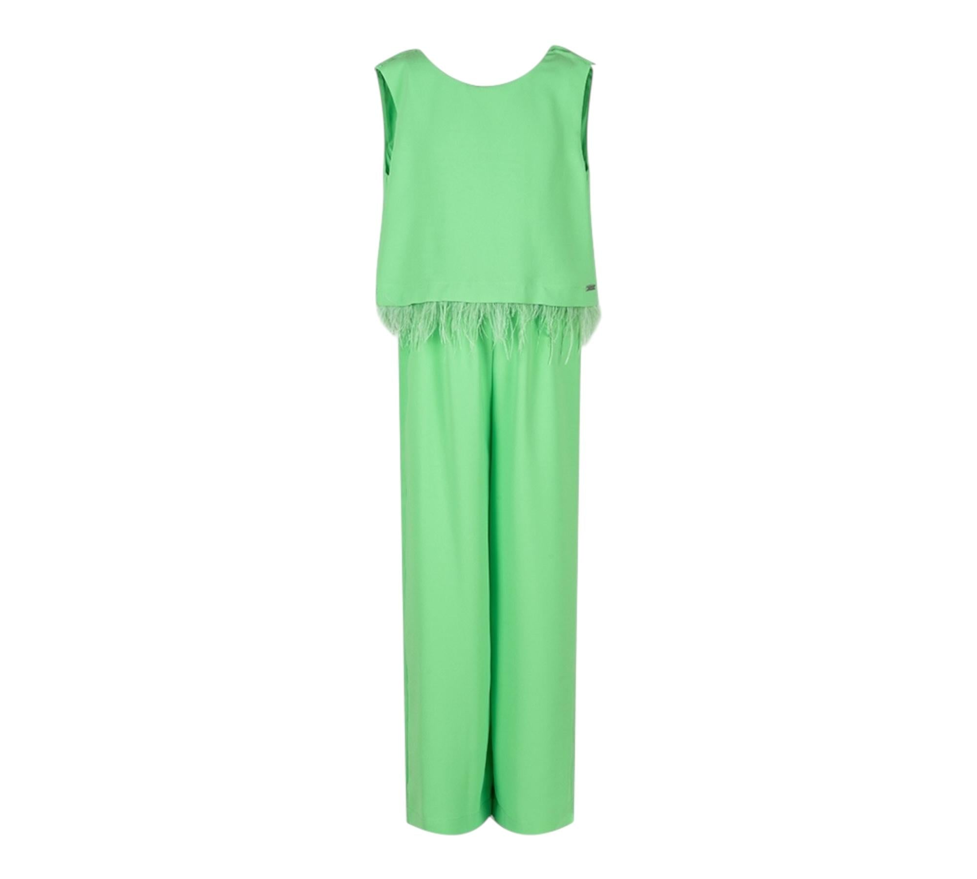 Liu Jo Tuta Tinta Unita con Frange per Bambina GA5134X VERDE LIU JO 
