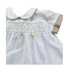 Le Bebe Abito Mezza Manica Tinta Unita con Profili In Contrasto per Neonata LBG6340 BIANCO LE BEBE 