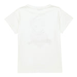 Monnalisa T-Shirt Girocollo Tinta Unita con Orsi per Bambina 119615 BIANCO MONNALISA 