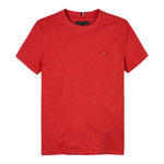 Tommy Hilfiger T-Shirt Girocollo Tinta Unita con Logo per Bambino KB0KB06879 ROSSO TOMMY HILFIGER 