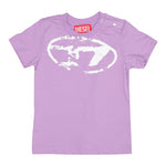 Diesel T-Shirt Girocollo tinta unita con Stampa Lilla per Neonata K00635X LILLA DIESEL 