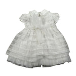 Aletta Abito Mezza Manica Tinta Unita con Tulle per Neonata HP220335C BIANCO ALETTA 