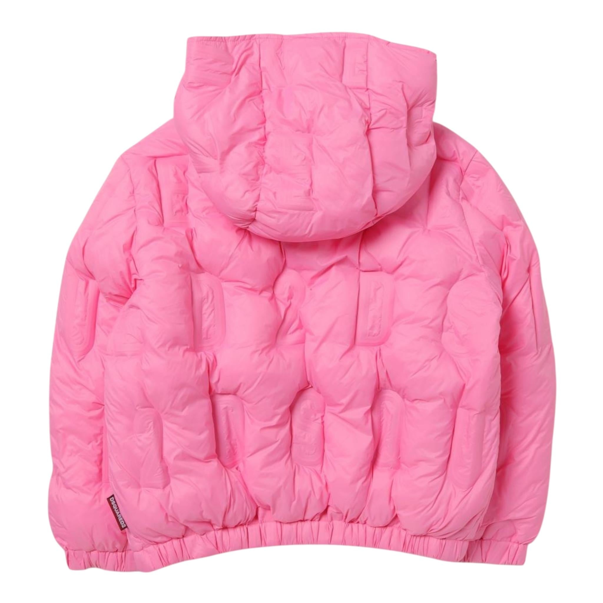 DSQUARED2 giubbino tinta unita con cappuccio Rosa per Bambina DQ1859 ROSA DSQUARED2 