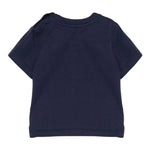 Moschino T-Shirt Girocollo Tinta Unita con Logo per Neonato MUM04E BLU MOSCHINO 