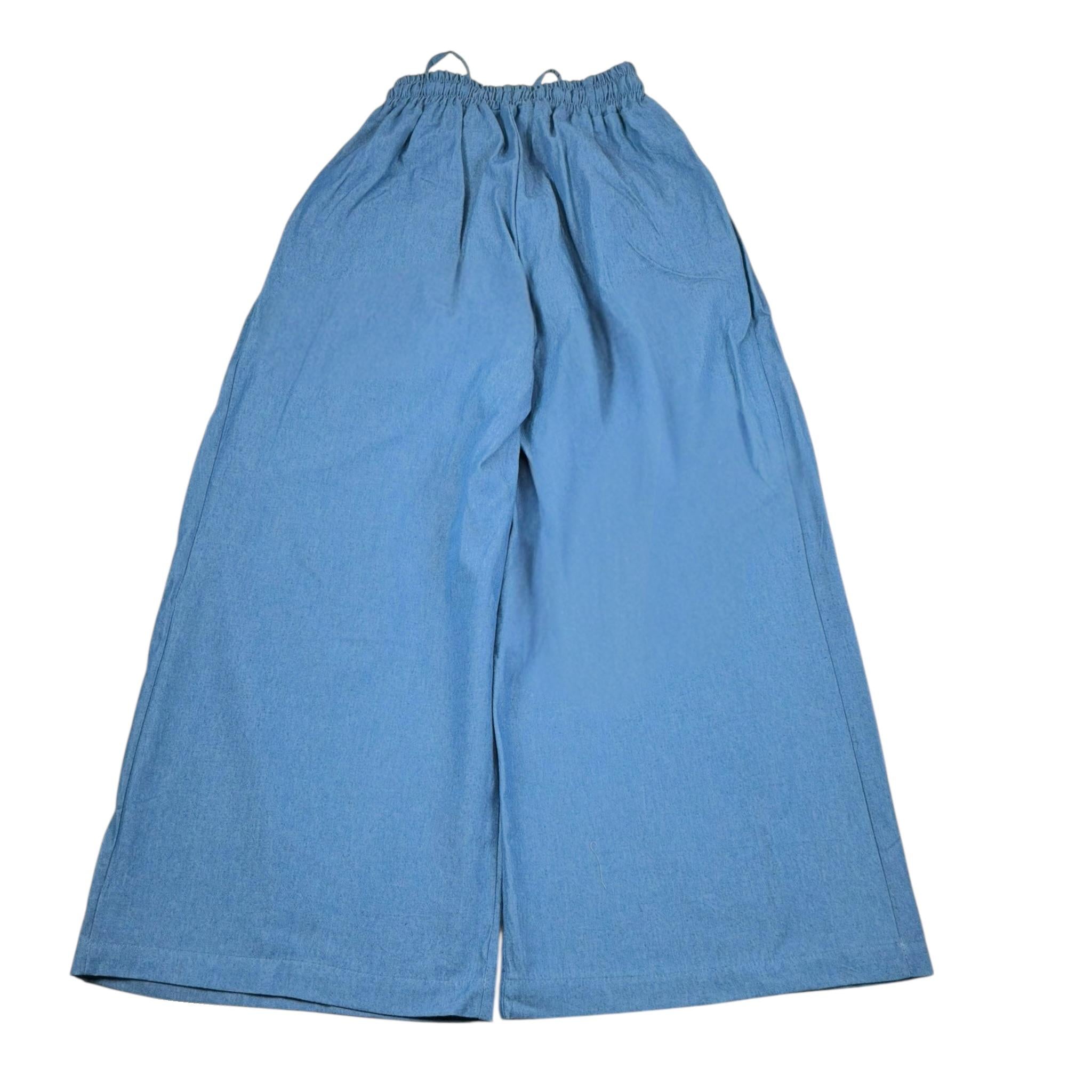 J'Aime' Pantalone tinta unita Modello A Palazzo Azzurro per Bambina JG414225PA AZZURRO J'AIME' 