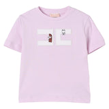 Elisabetta Franchi T-Shirt Girocollo Tinta Unita con Logo per Neonata EGTS090N LILLA ELISABETTA FRANCHI 