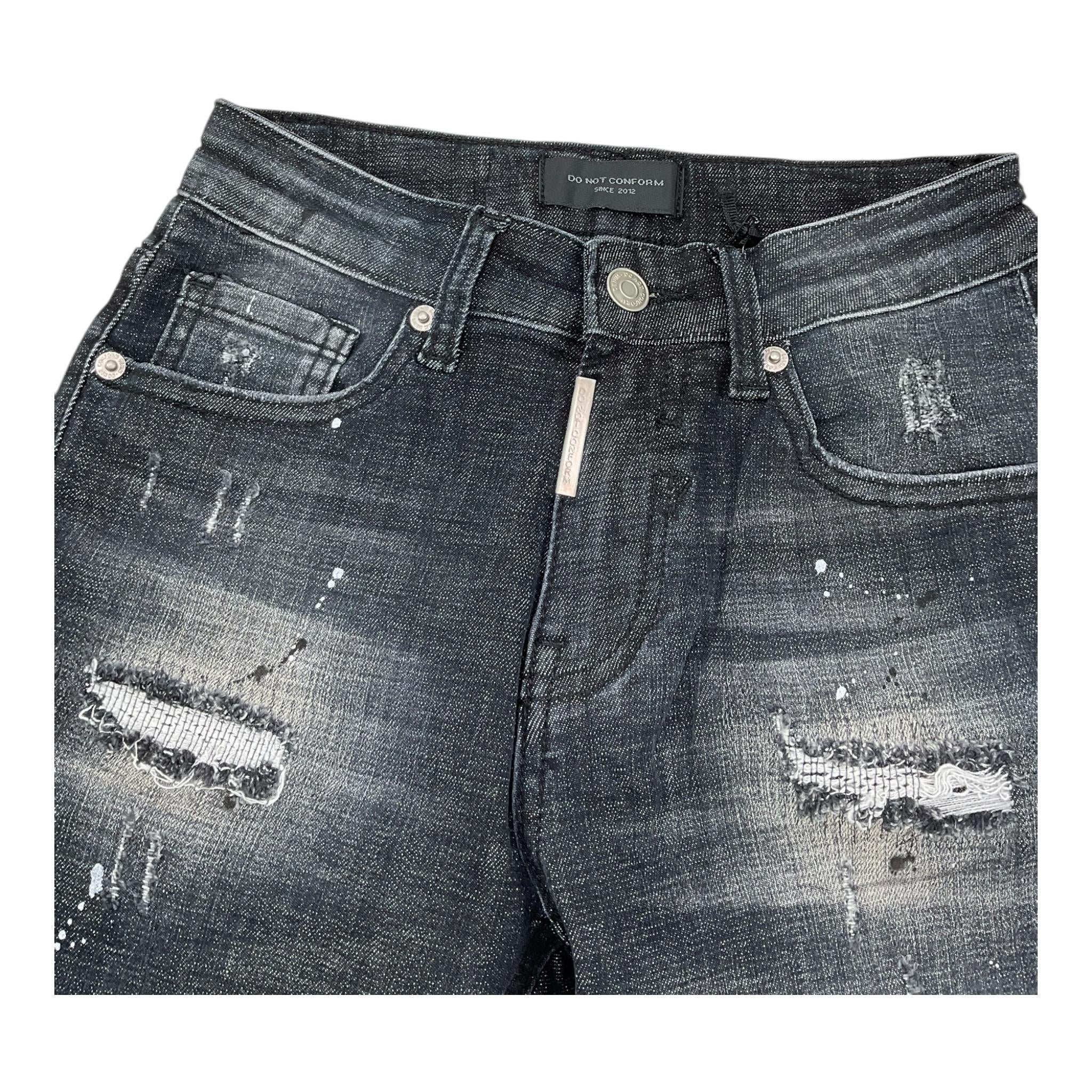 DO NOT CONFORM jeans tinta unita cn strappi Nero per Bambino CR04J NERO DO NOT CONFORM 