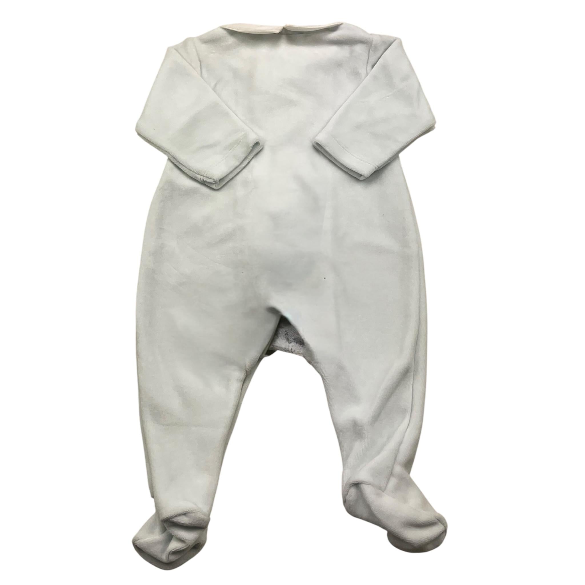 TARTINE ET CHOCOLAT tutina manica lunga tinta unita in ciniglia Azzurro per Neonato TX54070 AZZURRO TARTINE ET CHOCOLAT 