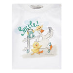 Monnalisa T-Shirt Girocollo Tinta Unita con Stampa per Bambino 28E603J BIANCO MONNALISA 
