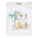 Monnalisa T-Shirt Girocollo Tinta Unita con Stampa per Bambino 28E603J BIANCO MONNALISA 