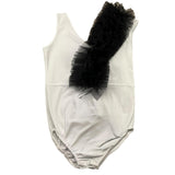 Petit Posh Body Giromanica Tinta Unita con Tulle per Bambina GFJS25073BD BIANCO/NERO PETIT POSH 