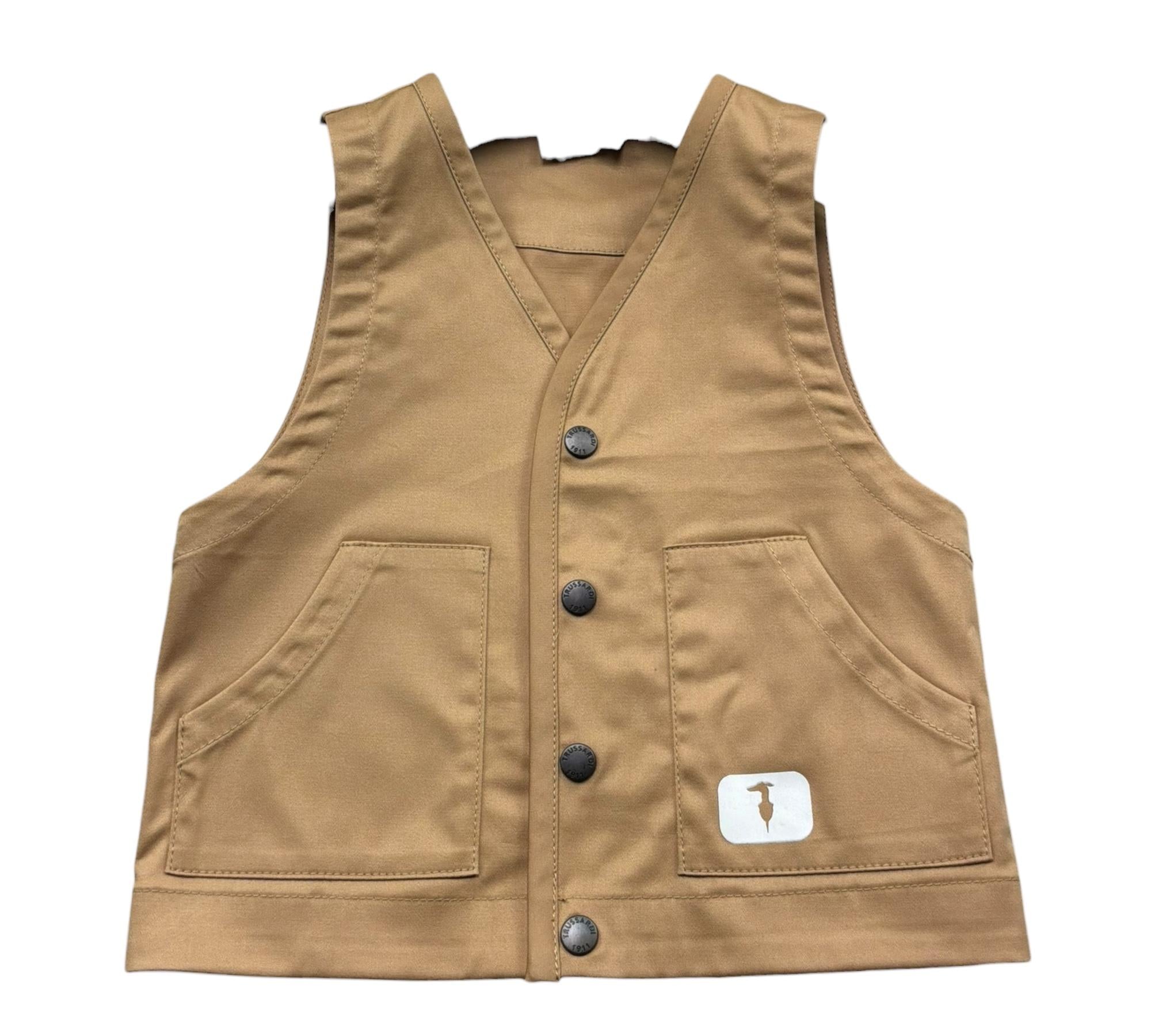 Trussardi Gilet Tinta Unita con Logo per Neonato TIP26041GT CAMMELLO TRUSSARDI 