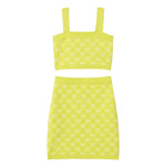 Twinset Completo 2 Pezzi Top-Gonna tinta unita Verde Acido per Bambina 251GJ3QX4XX VERDE ACIDO TWINSET 