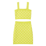 Twinset Completo 2 Pezzi Top-Gonna tinta unita Verde Acido per Bambina 251GJ3QX4XX VERDE ACIDO TWINSET 