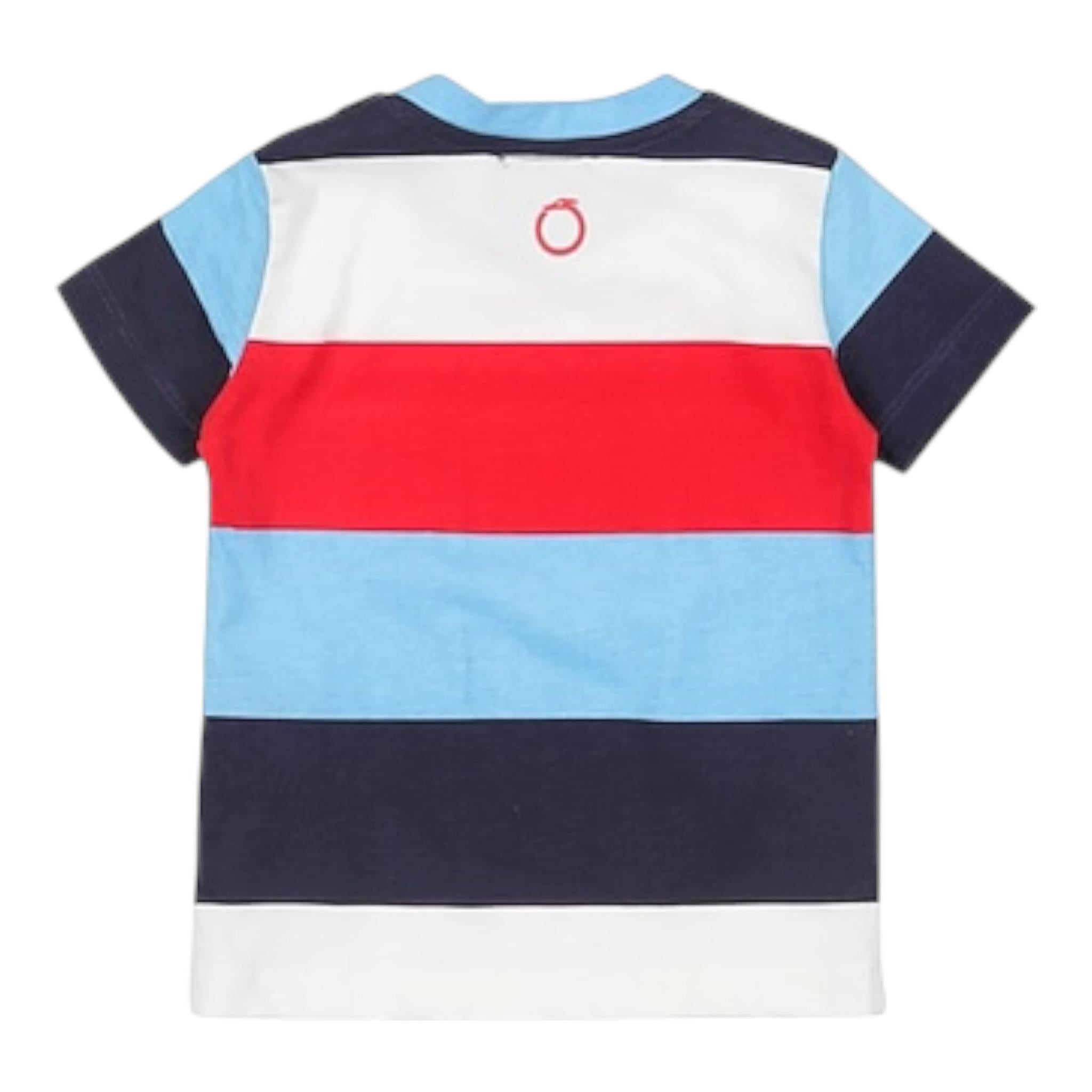 Trussardi T-Shirt Girocollo Tinta Unita con Stampa A Righe per Neonato TIP24063TS BIANCO TRUSSARDI 